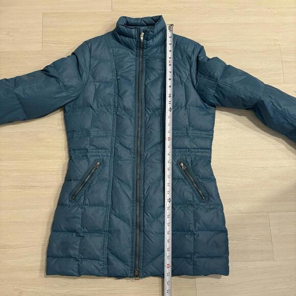 PrAna Women's Down Puffer Jacket Size XL Fitted Full Zip Blue Parka Goretex Gorp - Picture 8 of 9